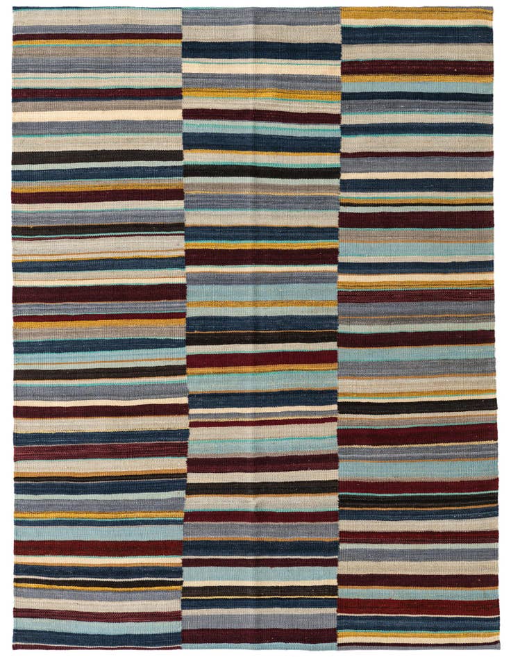 Detail image of 4' 8 x 6' 2 Hand Woven Kilim Modern Wool Rug