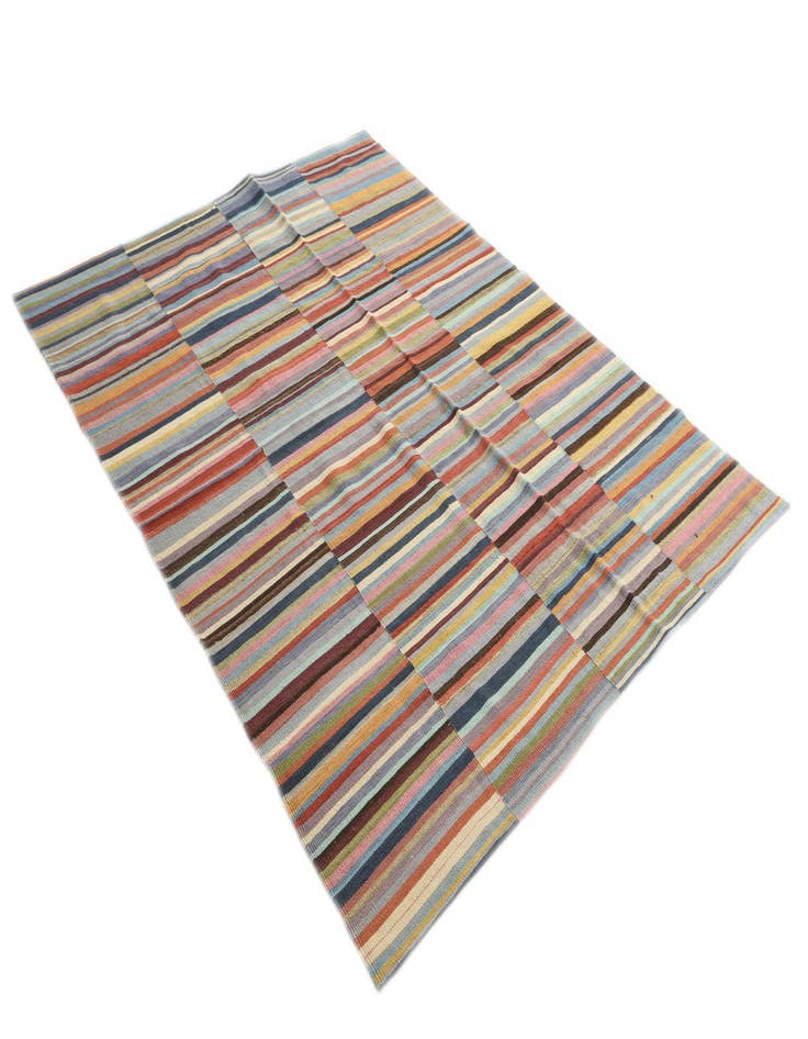 Detail image of 6' x 7' 9 Hand Woven Kilim Modern Wool Rug