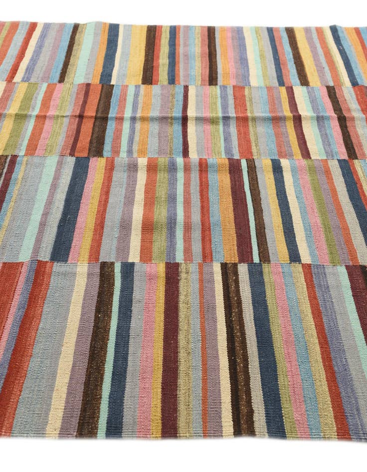Detail image of 6' x 7' 9 Hand Woven Kilim Modern Wool Rug