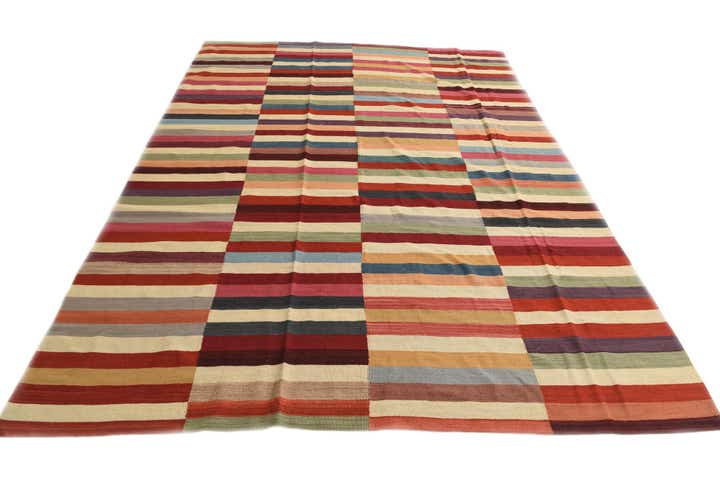 8' 2 x 11' 1 Hand Woven Kilim Modern Wool Rug