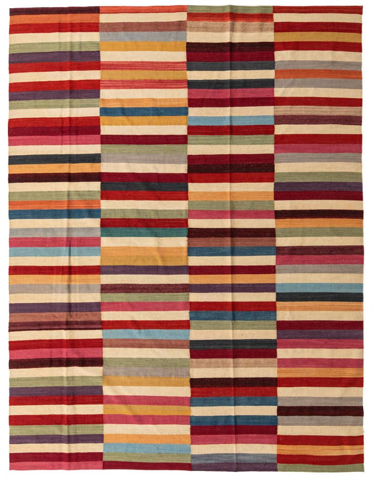Detail image of 8' 2 x 11' 1 Hand Woven Kilim Modern Wool Rug