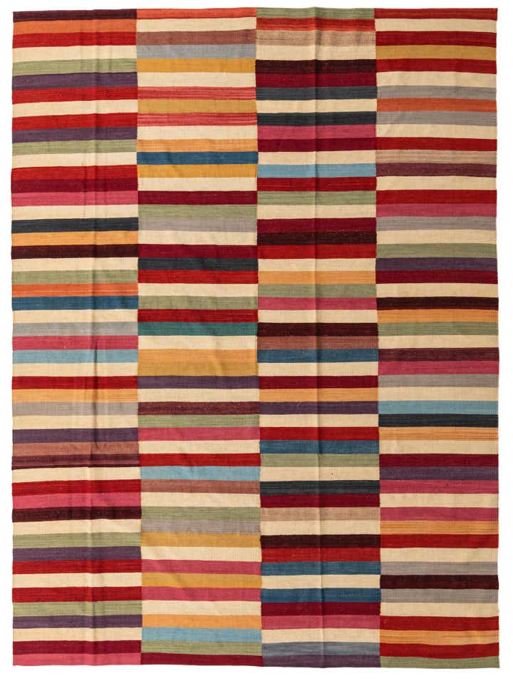 8' 2 x 11' 1 Hand Woven Kilim Modern Wool Rug