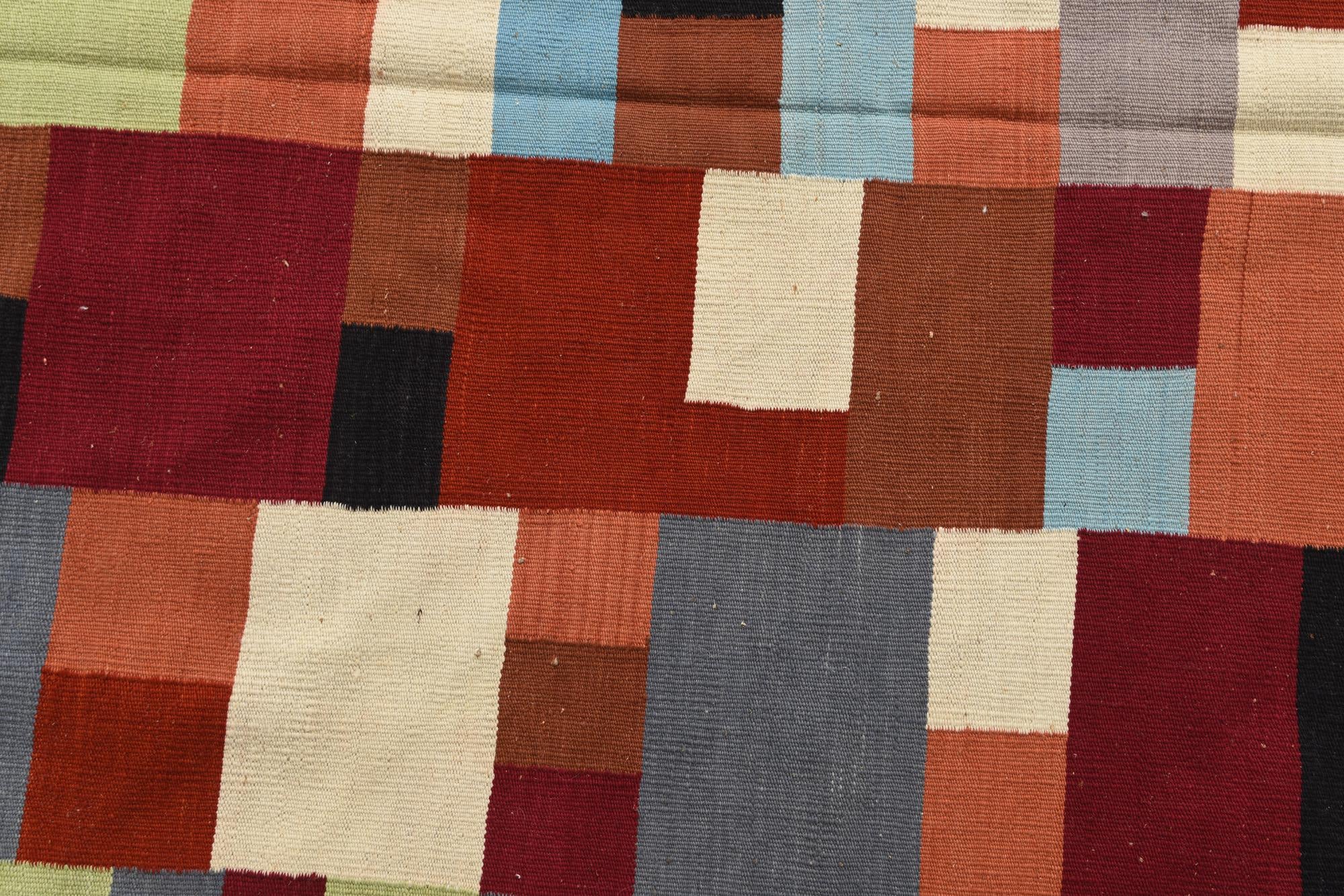 6' 10 x 9' 10 Hand Woven Kilim Modern Wool Rug
