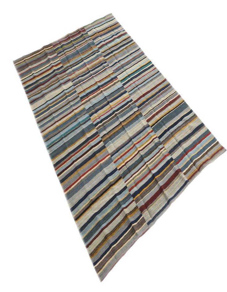 Detail image of 4' 8 x 6' 5  Hand Woven Kilim Modern Wool Rug