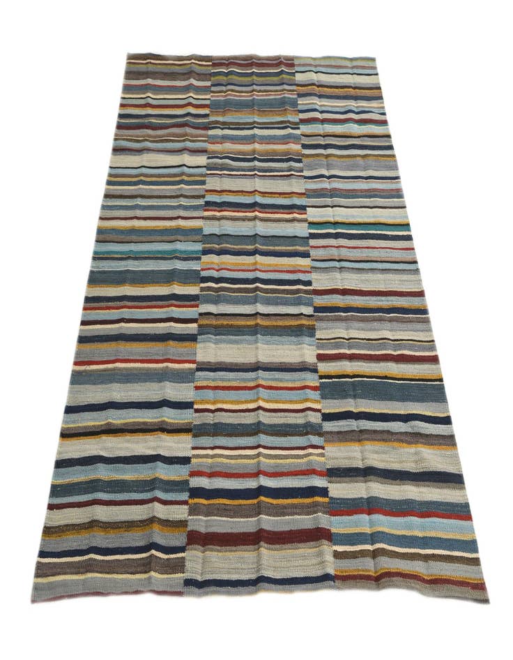 Detail image of 4' 8 x 6' 5  Hand Woven Kilim Modern Wool Rug
