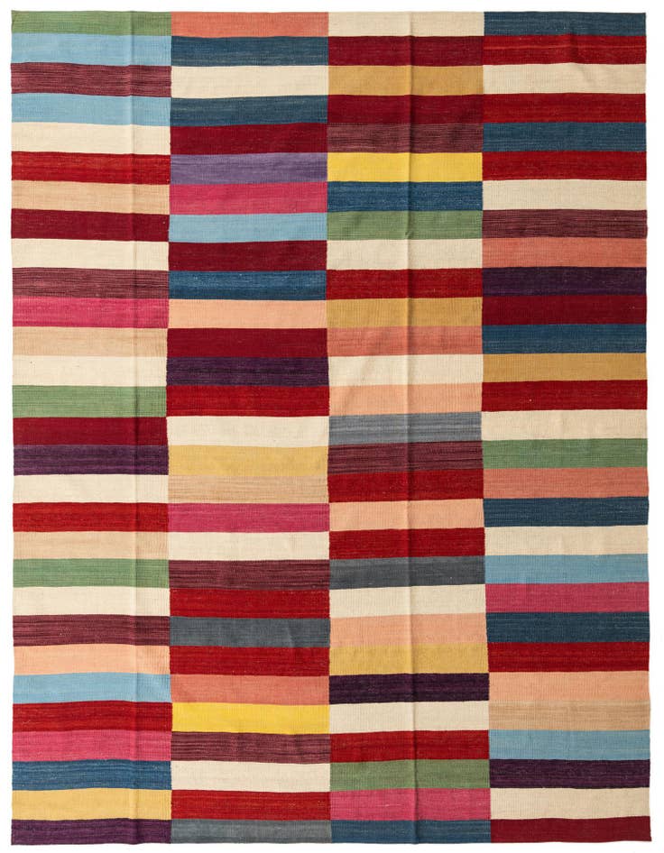 Detail image of 8' 6 x 11' 6 Hand Woven Kilim Modern Wool Rug