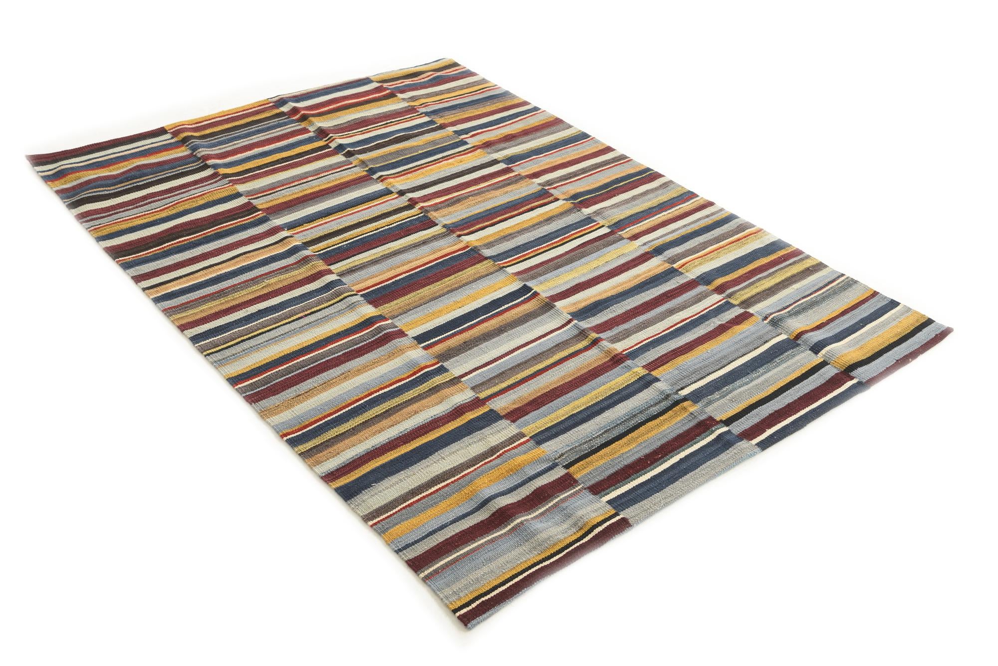 4' 9 x 6' 5 Hand Woven Kilim Modern Wool Rug