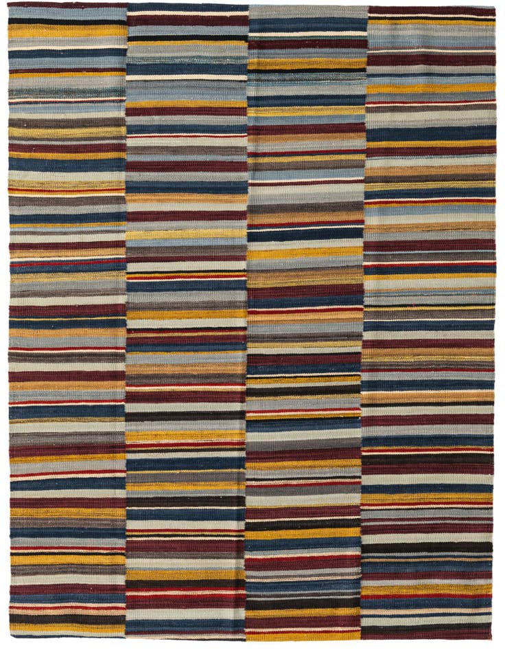 Detail image of 4' 9 x 6' 5 Hand Woven Kilim Modern Wool Rug