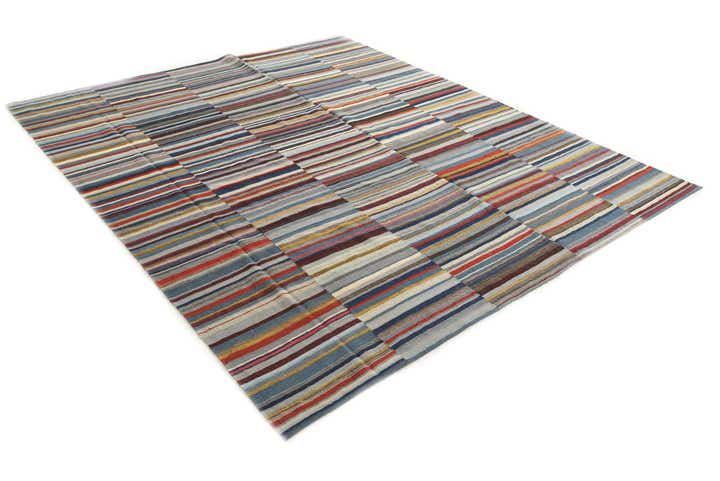8' 3 x 9' 9 Hand Woven Kilim Modern Wool Rug