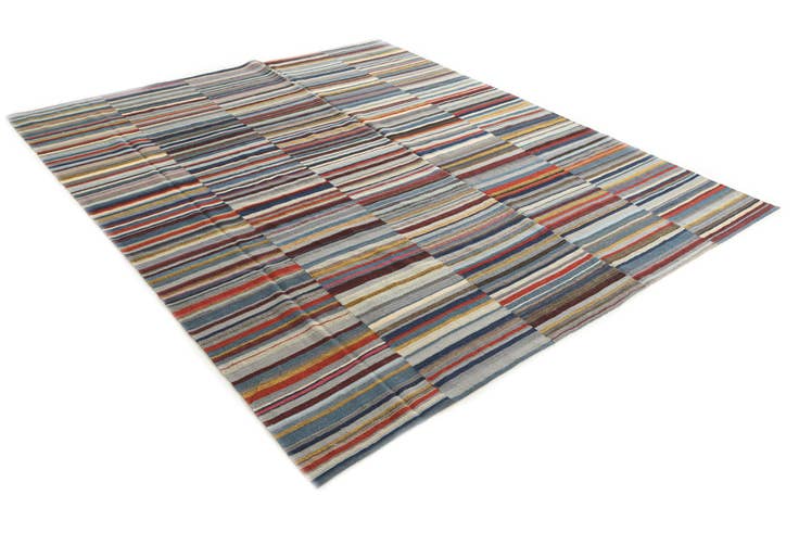 Detail image of 8' 3 x 9' 9 Hand Woven Kilim Modern Wool Rug