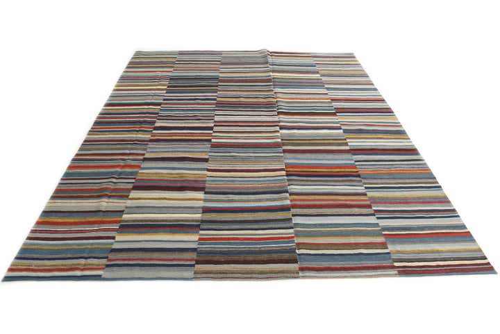 8' 3 x 9' 9 Hand Woven Kilim Modern Wool Rug