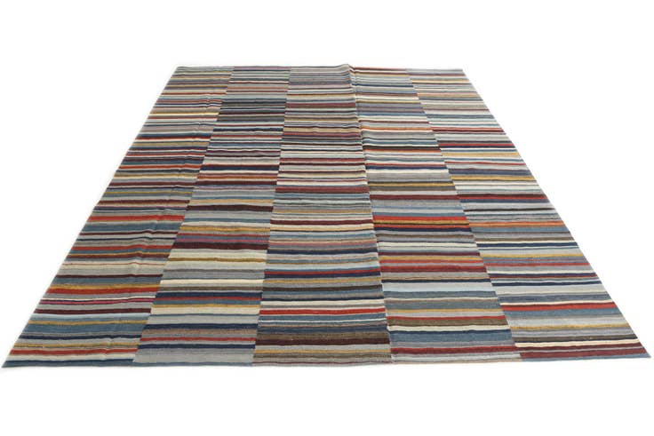 Detail image of 8' 3 x 9' 9 Hand Woven Kilim Modern Wool Rug