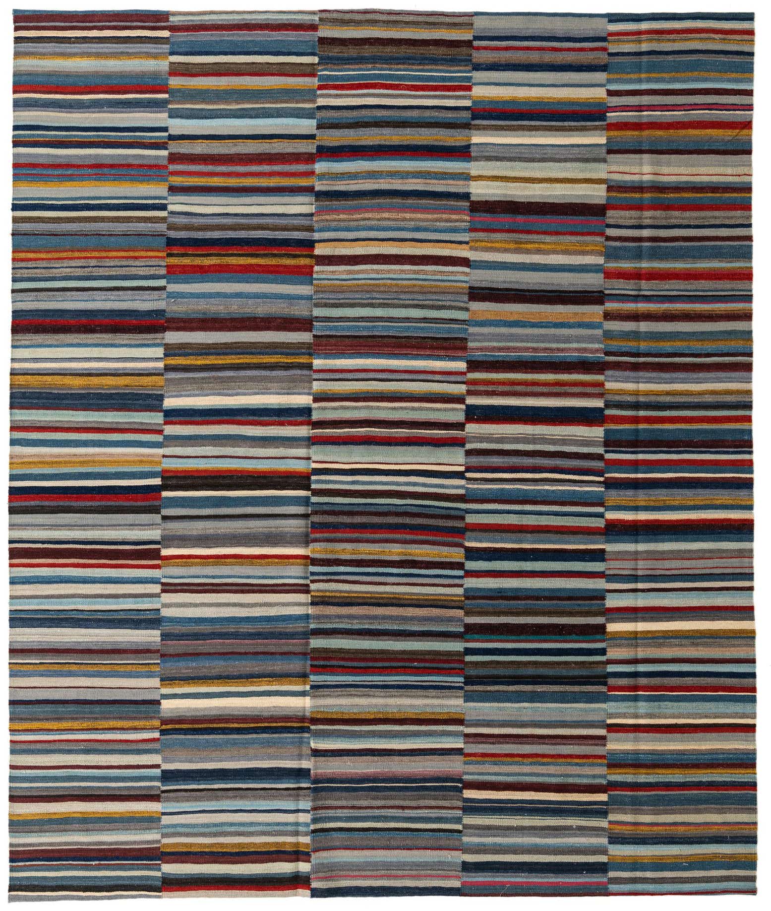 8' 3 x 9' 9 Hand Woven Kilim Modern Wool Rug