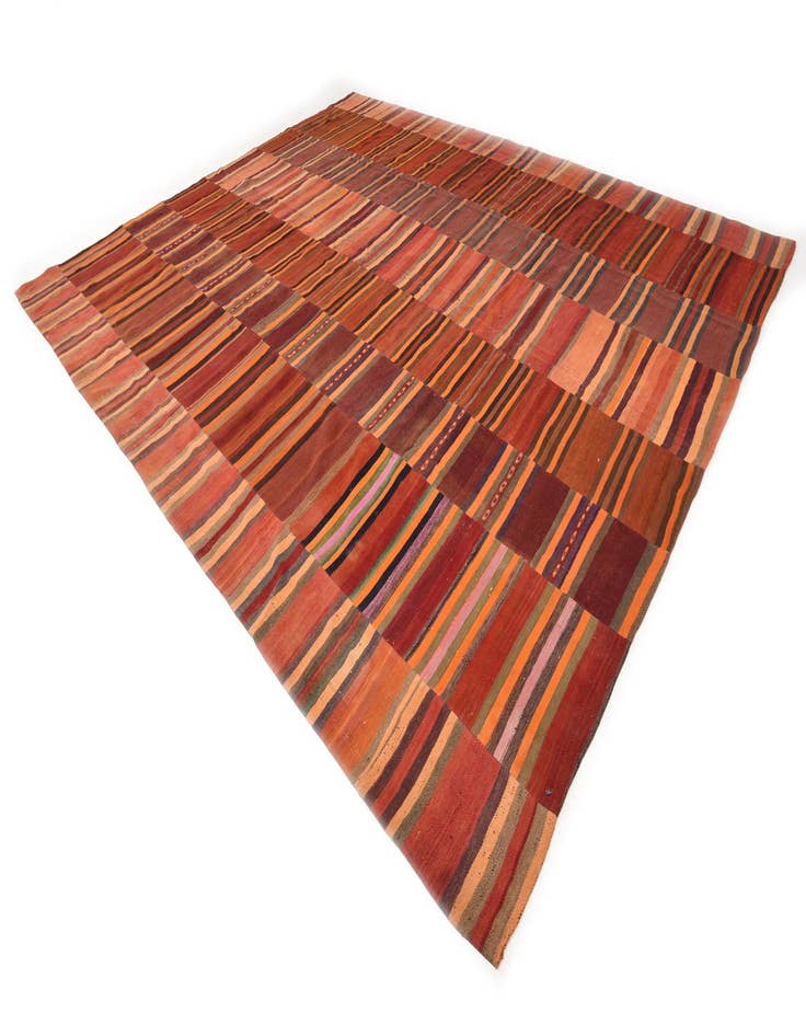 Detail image of 12' 6 x 15' 5  Hand Woven Kilim Modern Wool Rug