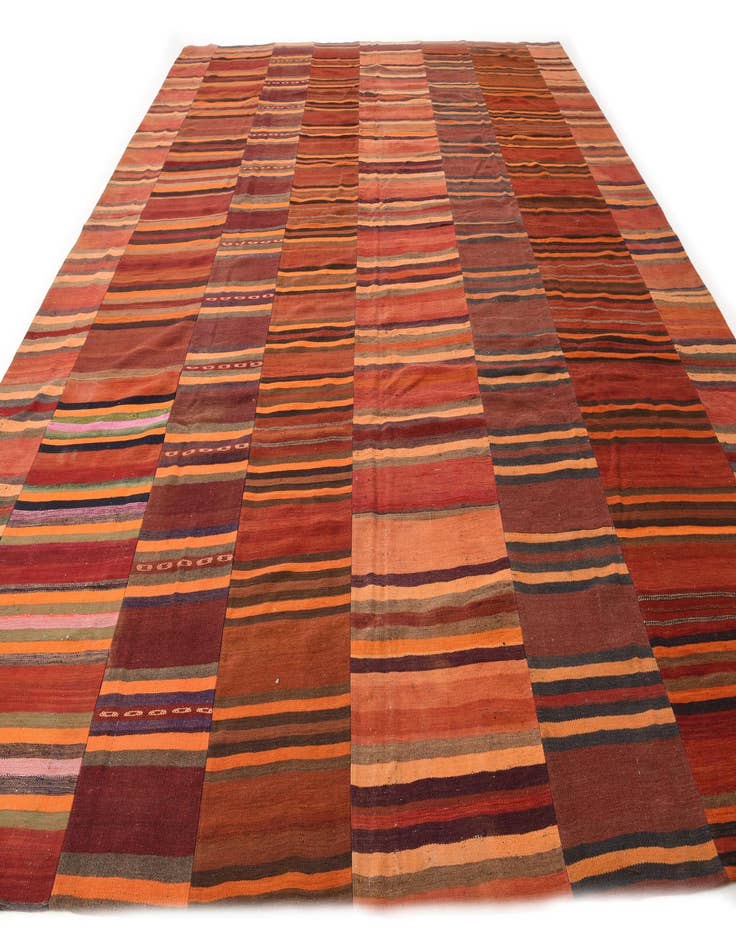 Detail image of 12' 6 x 15' 5  Hand Woven Kilim Modern Wool Rug