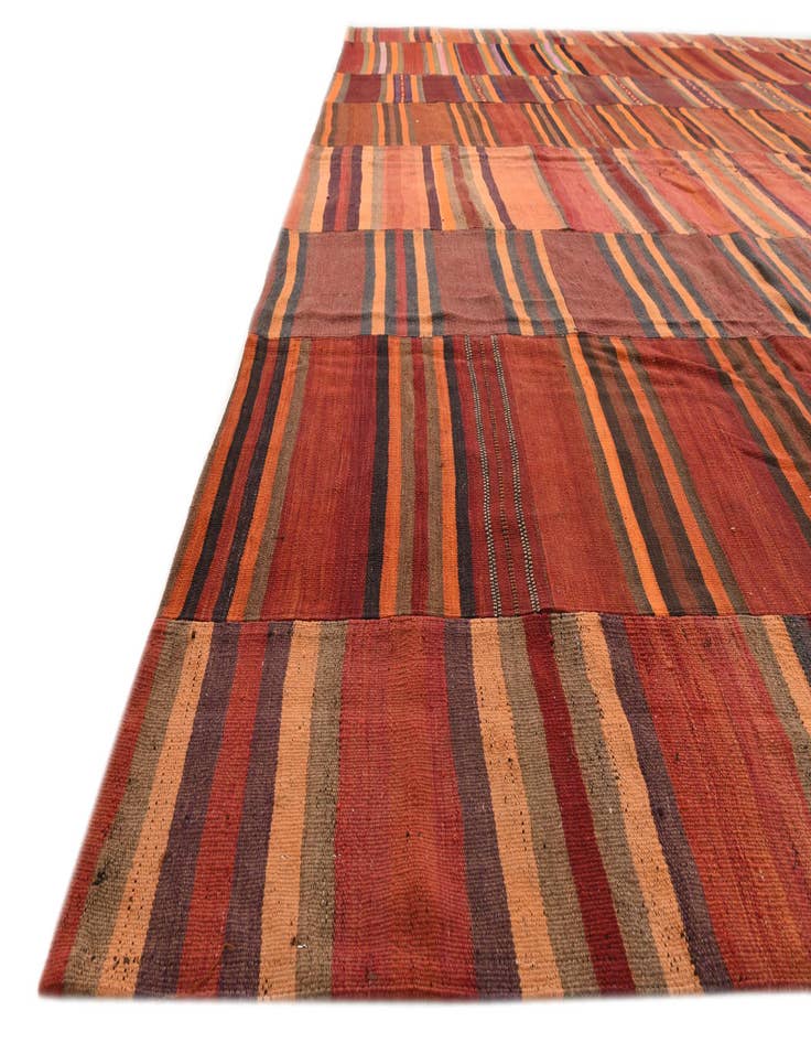 Detail image of 12' 6 x 15' 5  Hand Woven Kilim Modern Wool Rug