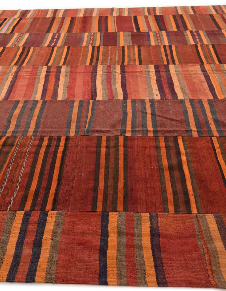 Detail image of 12' 6 x 15' 5  Hand Woven Kilim Modern Wool Rug