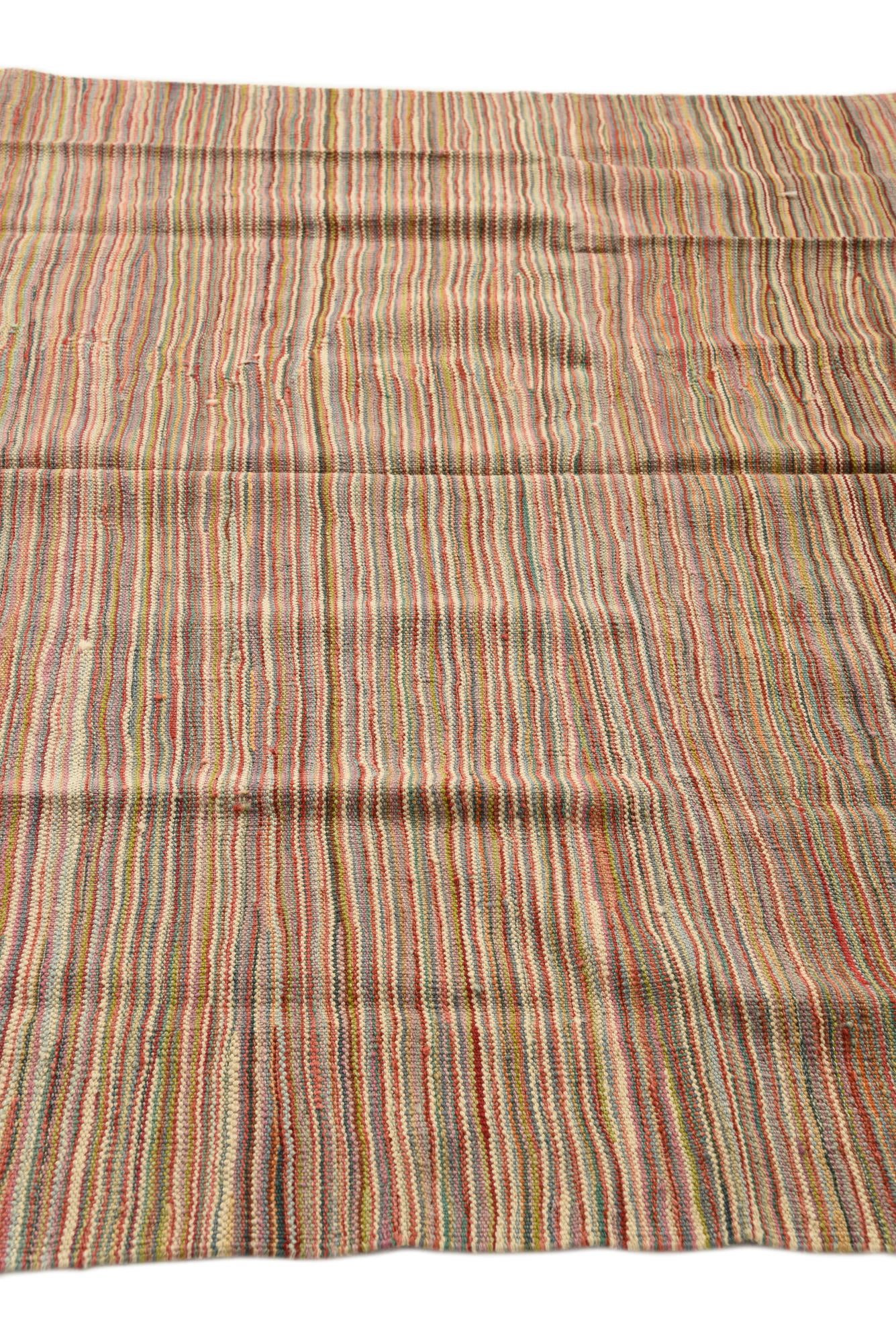 5' 8 x 8' 2 Hand Woven Kilim Modern Wool Rug