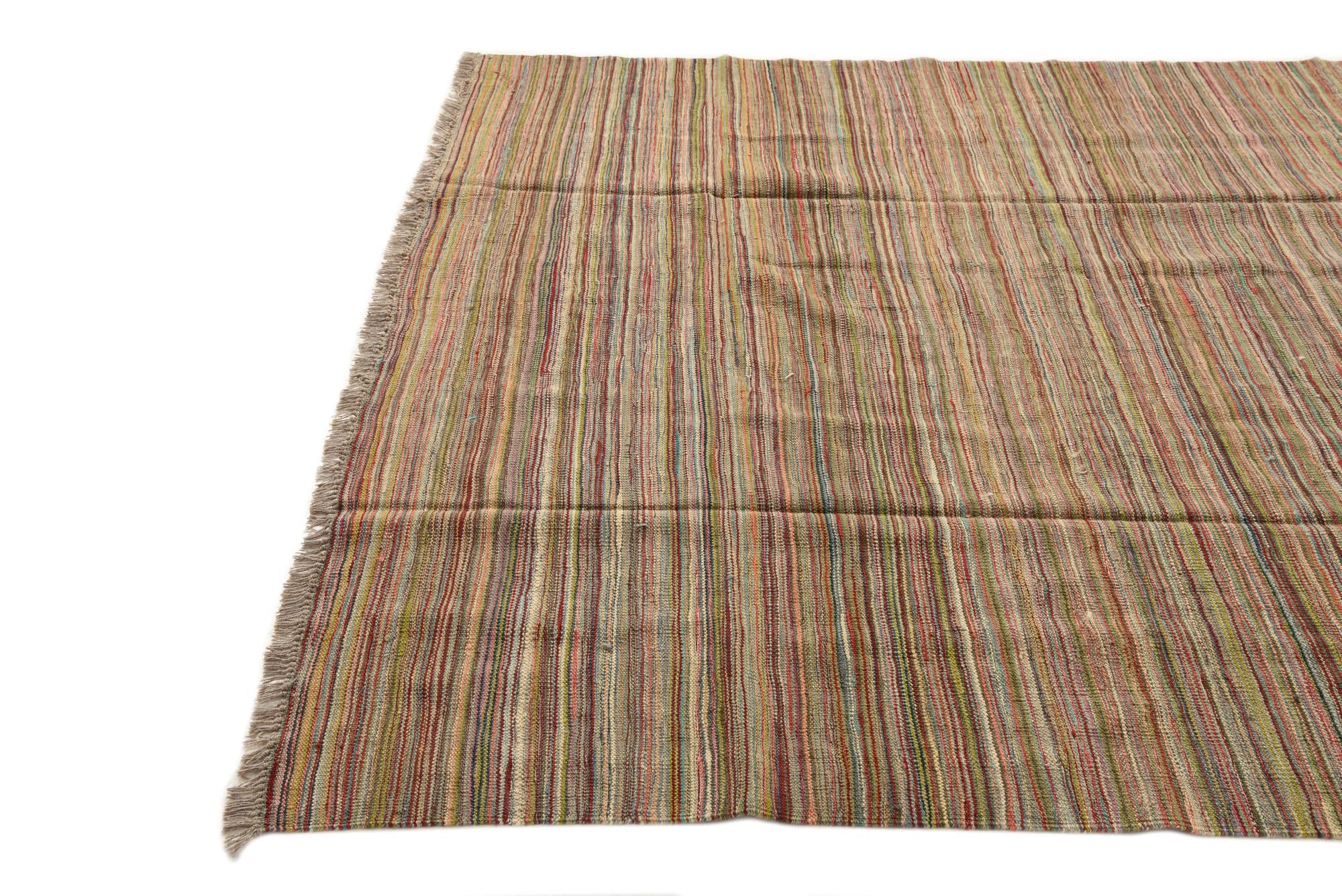 6' 6 x 9' 6 Hand Woven Kilim Modern Wool Rug