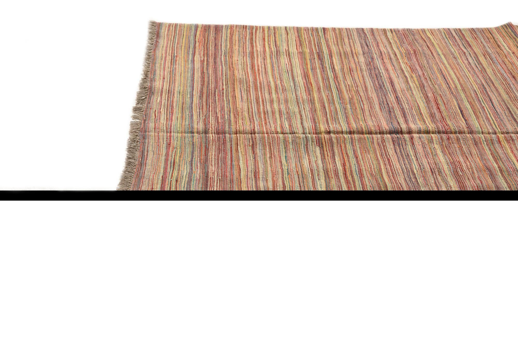 5' 7 x 7' 10 Hand Woven Kilim Modern Wool Rug