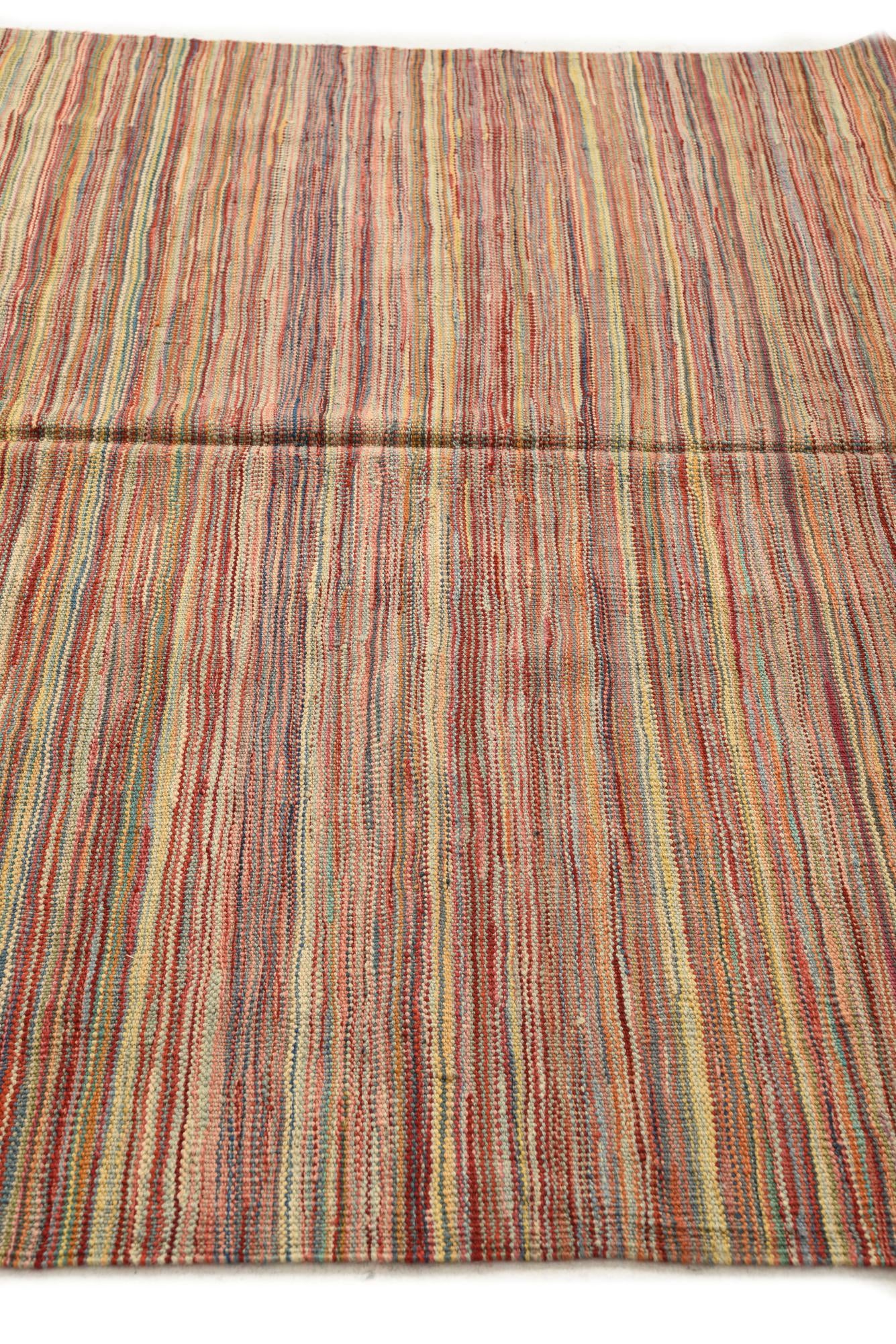 5' 7 x 7' 10 Hand Woven Kilim Modern Wool Rug