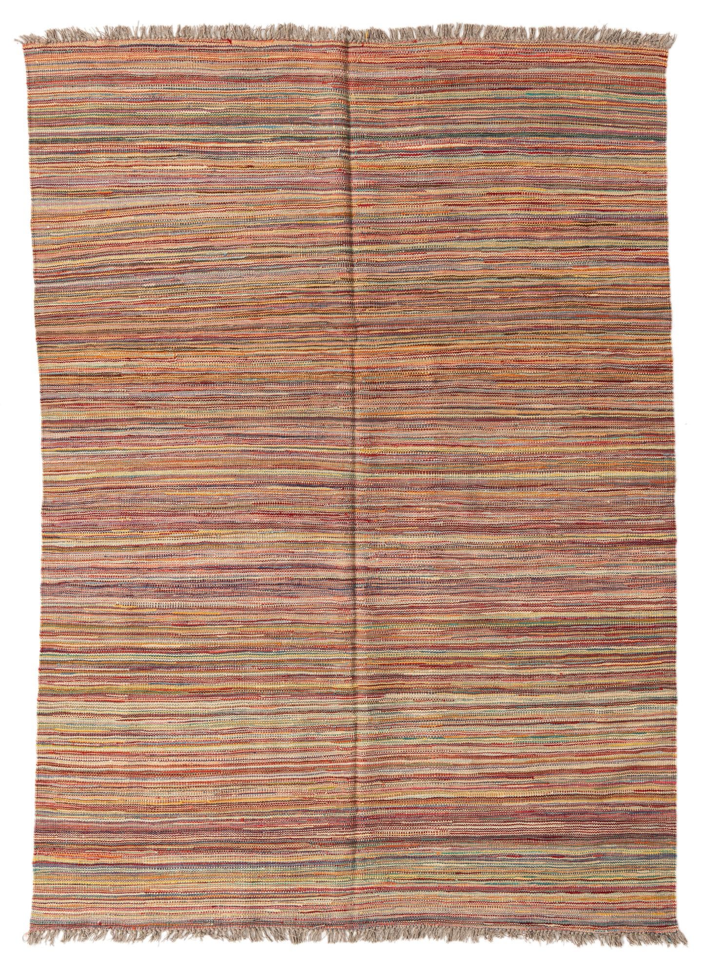 5' 7 x 7' 10 Hand Woven Kilim Modern Wool Rug