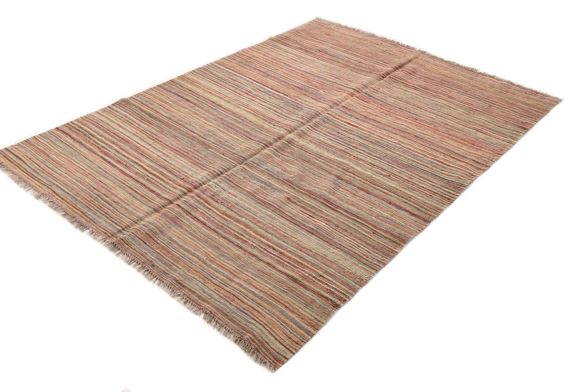 5' 8 x 7' 10 Hand Woven Kilim Modern Wool Rug