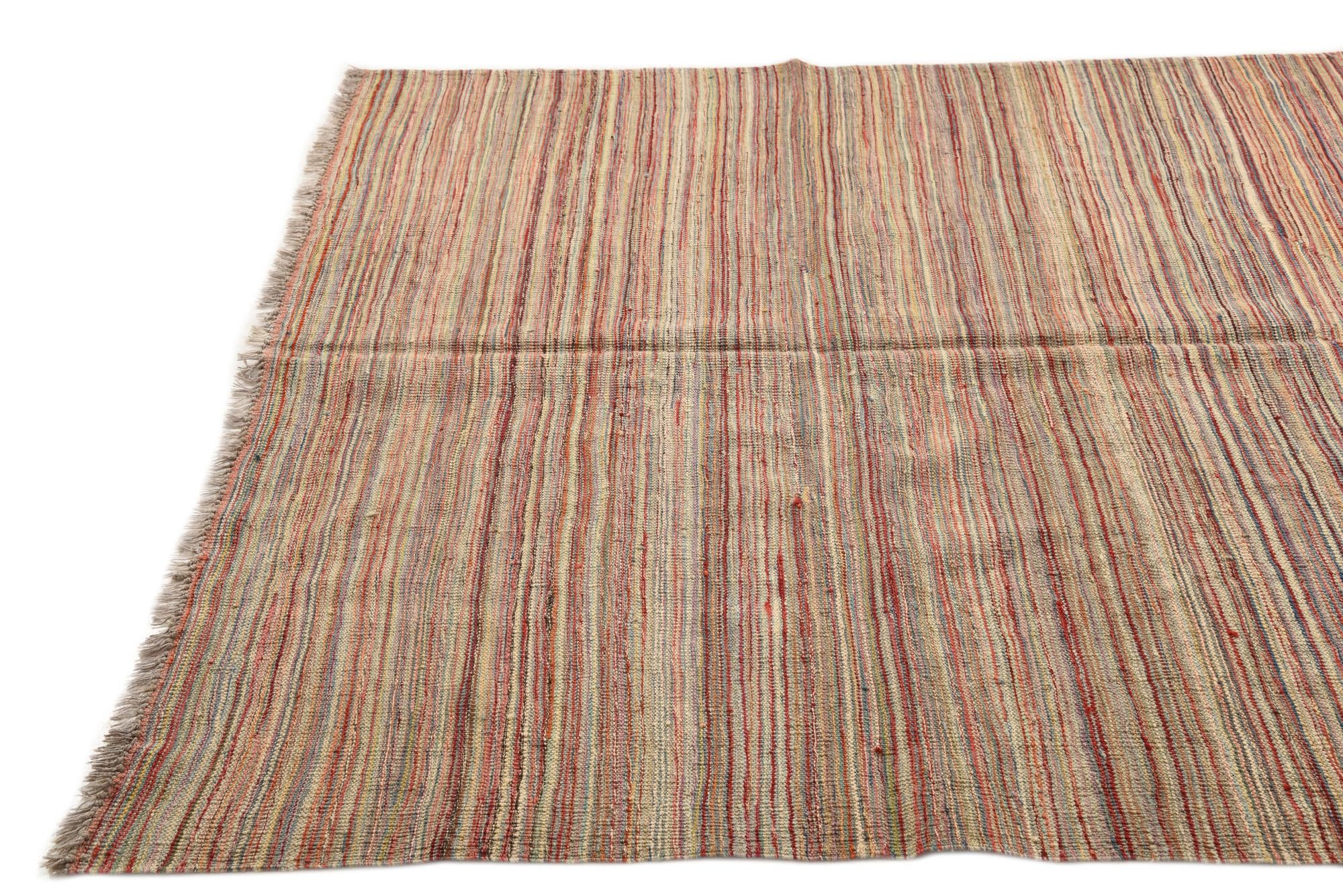 5' 8 x 7' 10 Hand Woven Kilim Modern Wool Rug