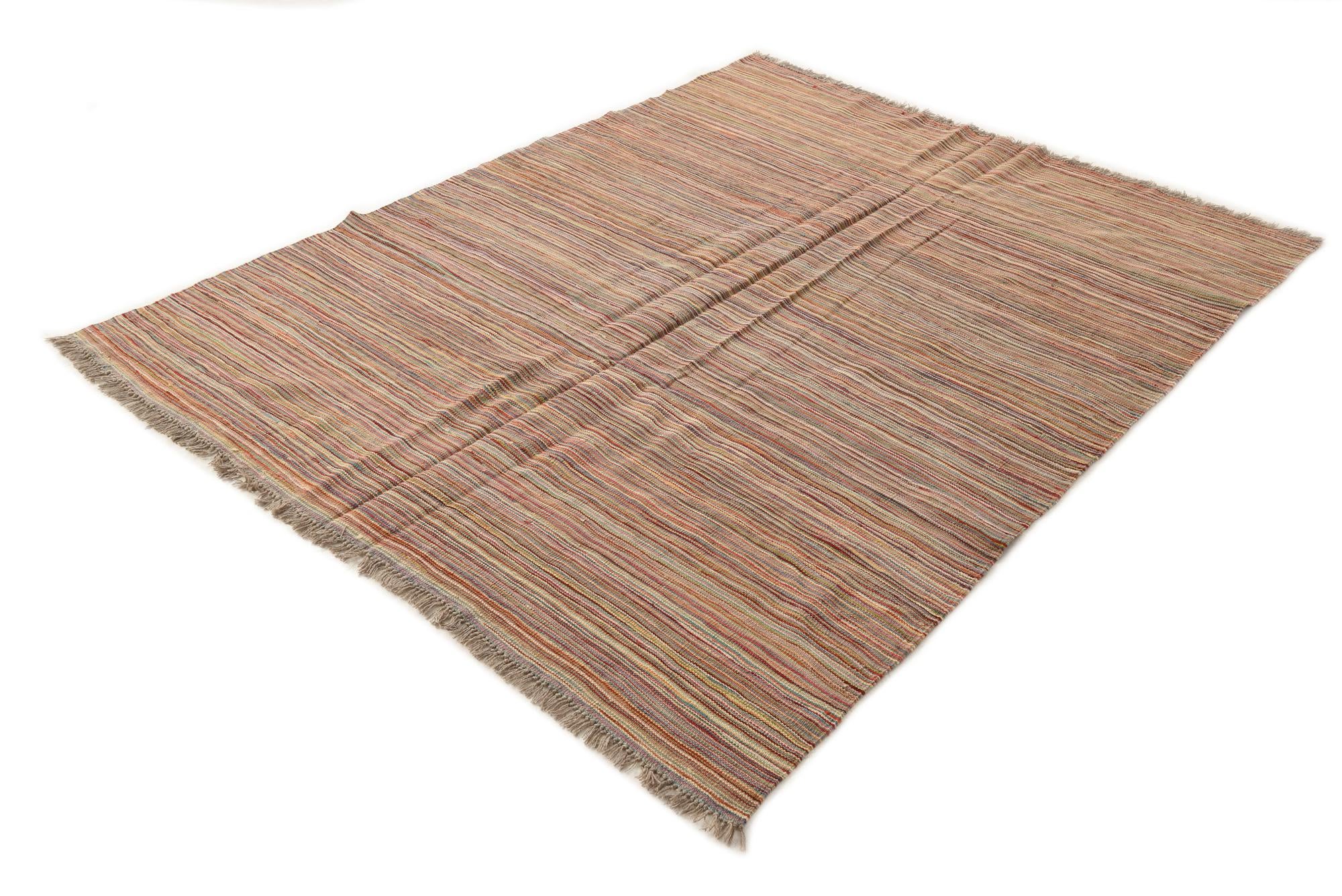 6' x 7' 9 Hand Woven Kilim Modern Wool Rug