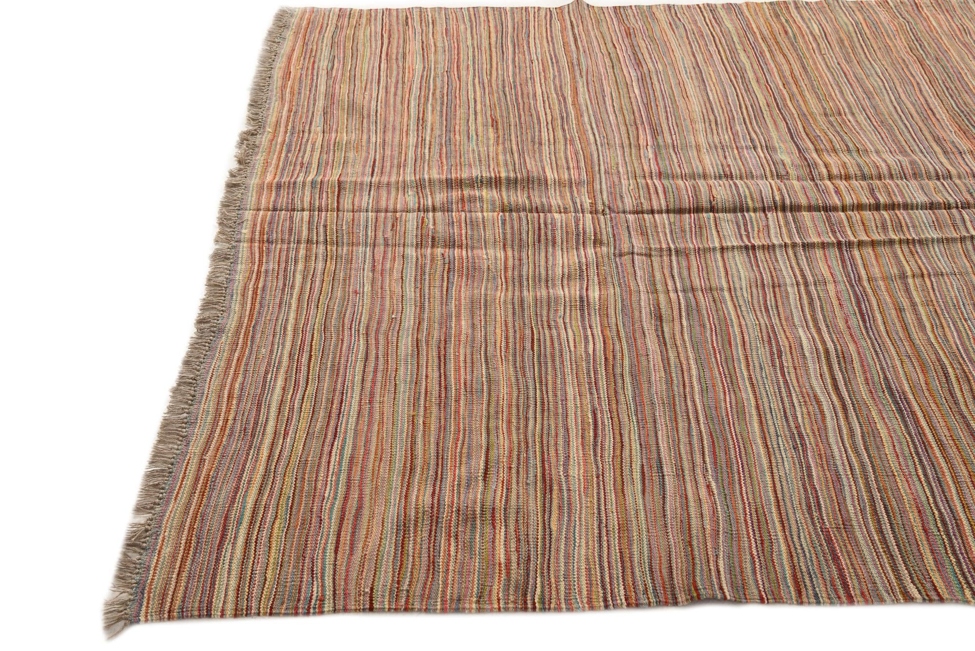 6' x 7' 9 Hand Woven Kilim Modern Wool Rug