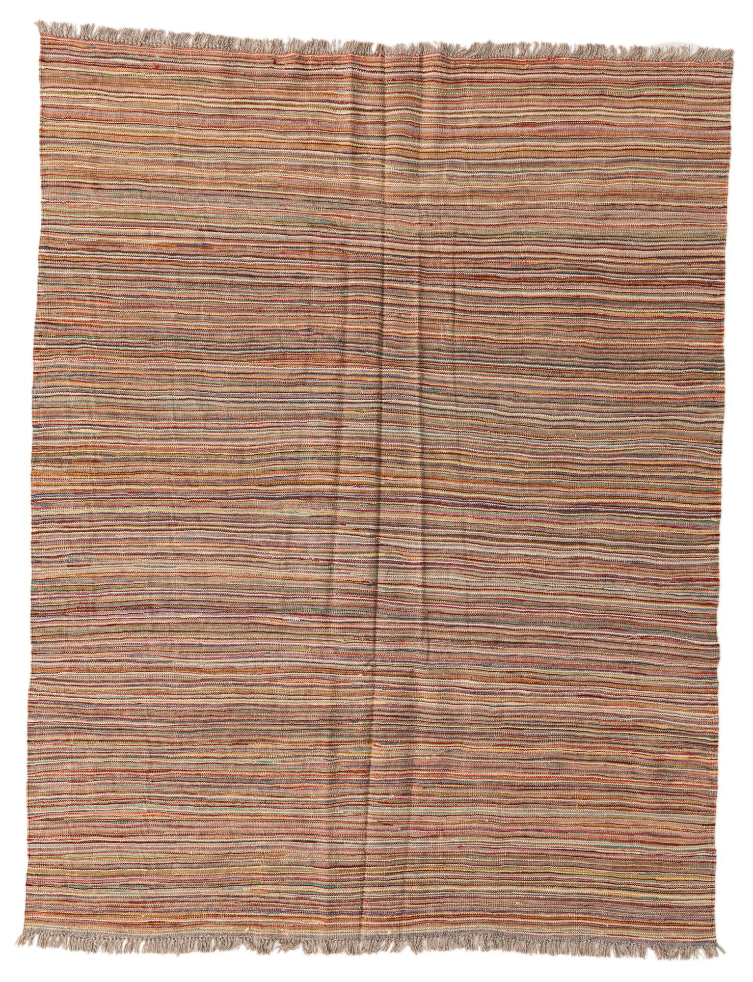 6' x 7' 9 Hand Woven Kilim Modern Wool Rug