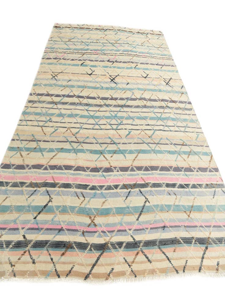 Detail image of 7' 10 x 9' 10  Hand Woven Kilim Modern Wool Rug