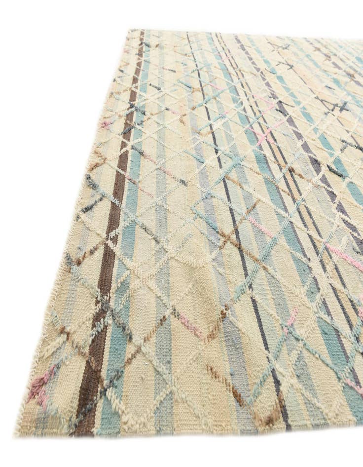 Detail image of 7' 10 x 9' 10  Hand Woven Kilim Modern Wool Rug