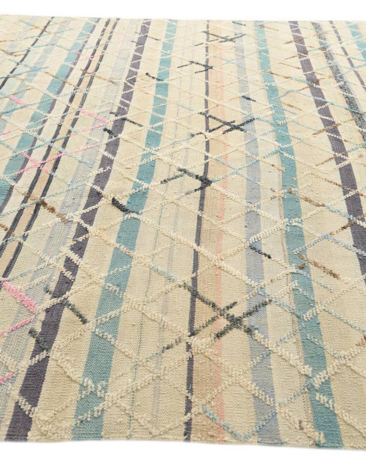 Detail image of 7' 10 x 9' 10  Hand Woven Kilim Modern Wool Rug