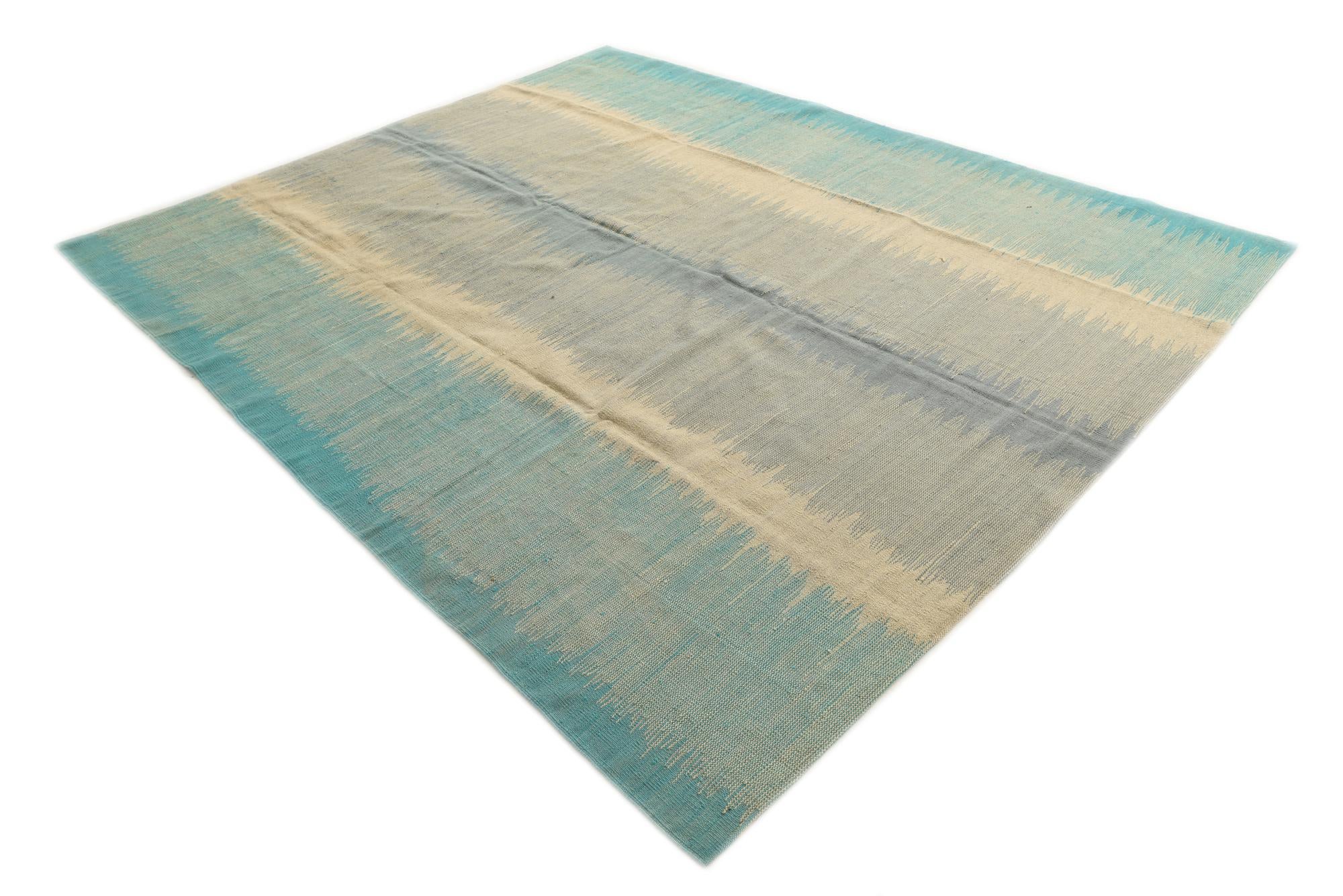 8' 1 x 9' 7 Hand Woven Kilim Modern Wool Rug