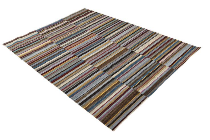 Detail image of 4' 9 x 6' 4 Hand Woven Kilim Modern Wool Rug