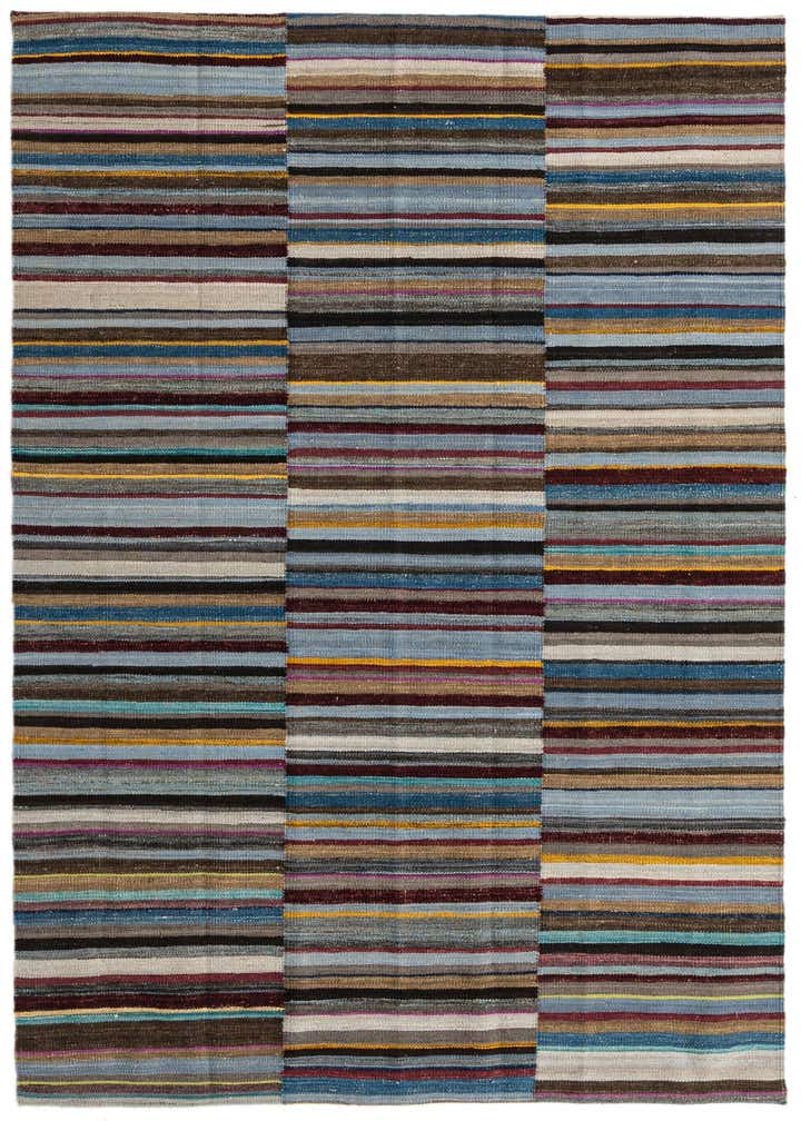 4' 9 x 6' 4 Hand Woven Kilim Modern Wool Rug
