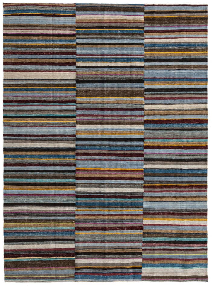 Detail image of 4' 9 x 6' 4 Hand Woven Kilim Modern Wool Rug