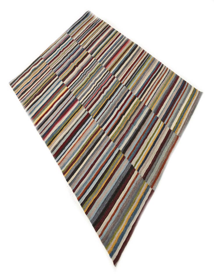 Detail image of 4' 7 x 6' 4  Hand Woven Kilim Modern Wool Rug