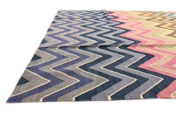 8' 8 x 9' 10 Hand Woven Kilim Modern Wool Rug