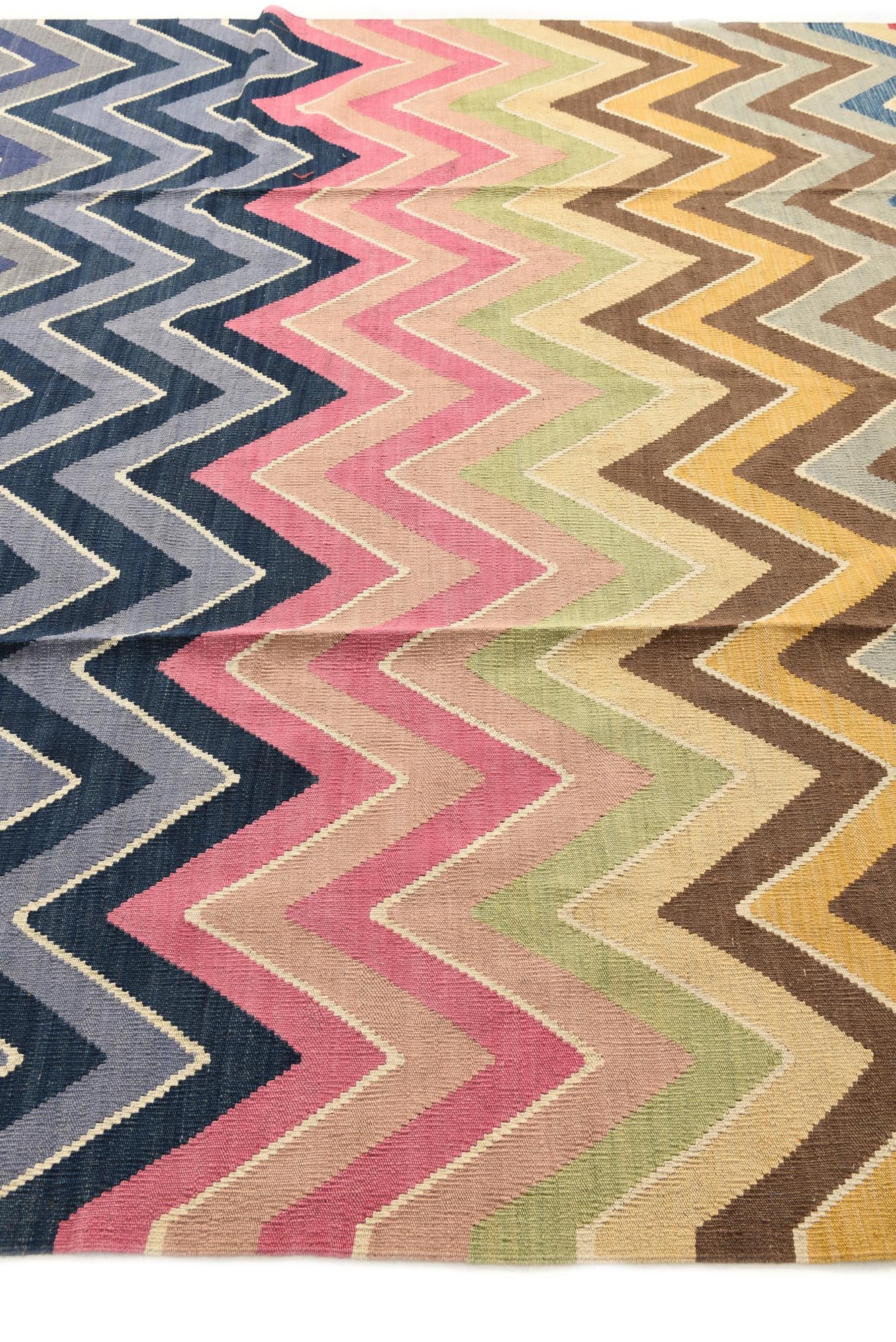 8' 8 x 9' 10 Hand Woven Kilim Modern Wool Rug
