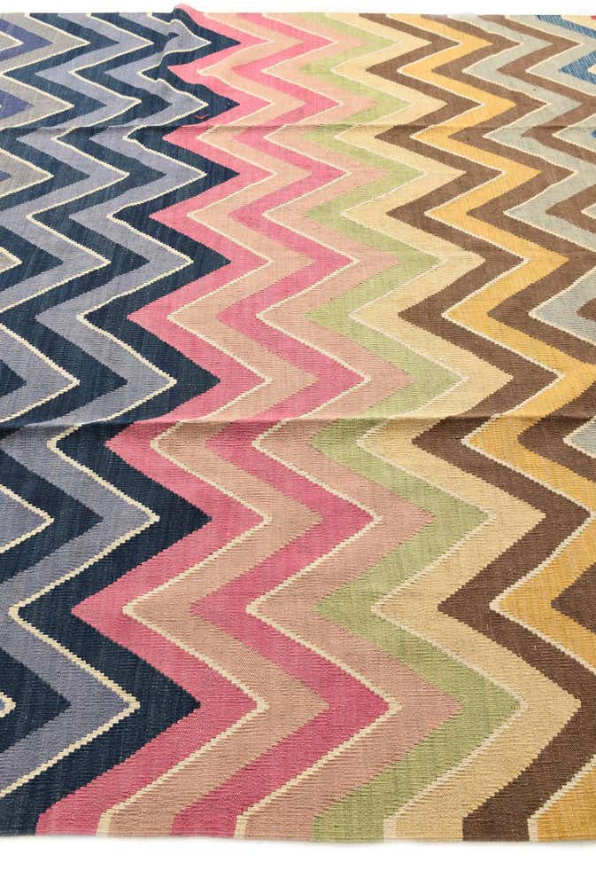 8' 8 x 9' 10 Hand Woven Kilim Modern Wool Rug