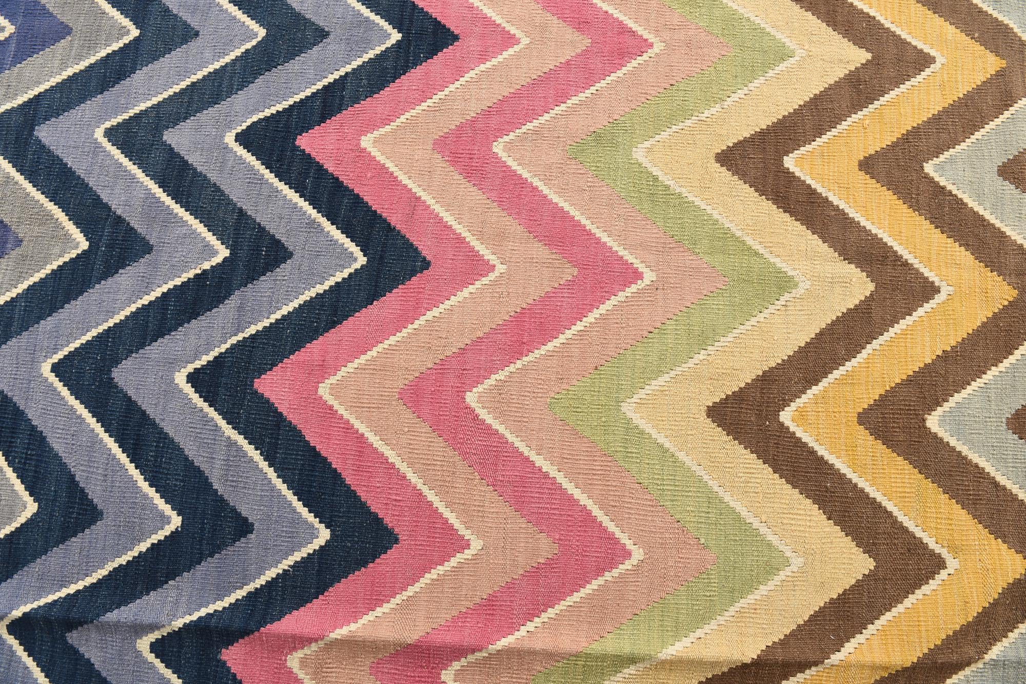 8' 8 x 9' 10 Hand Woven Kilim Modern Wool Rug