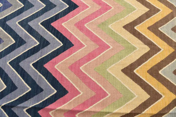 8' 8 x 9' 10 Hand Woven Kilim Modern Wool Rug
