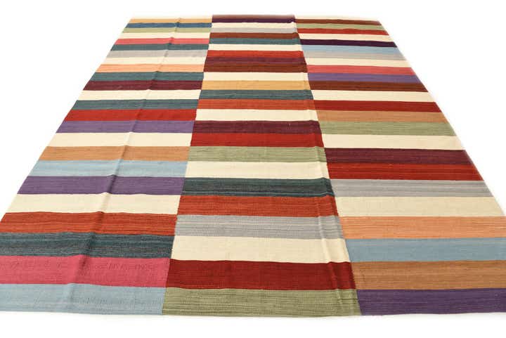 8' 3 x 10' Hand Woven Kilim Modern Wool Rug