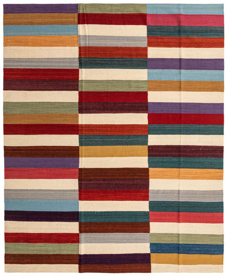 8' 3 x 10' Hand Woven Kilim Modern Wool Rug