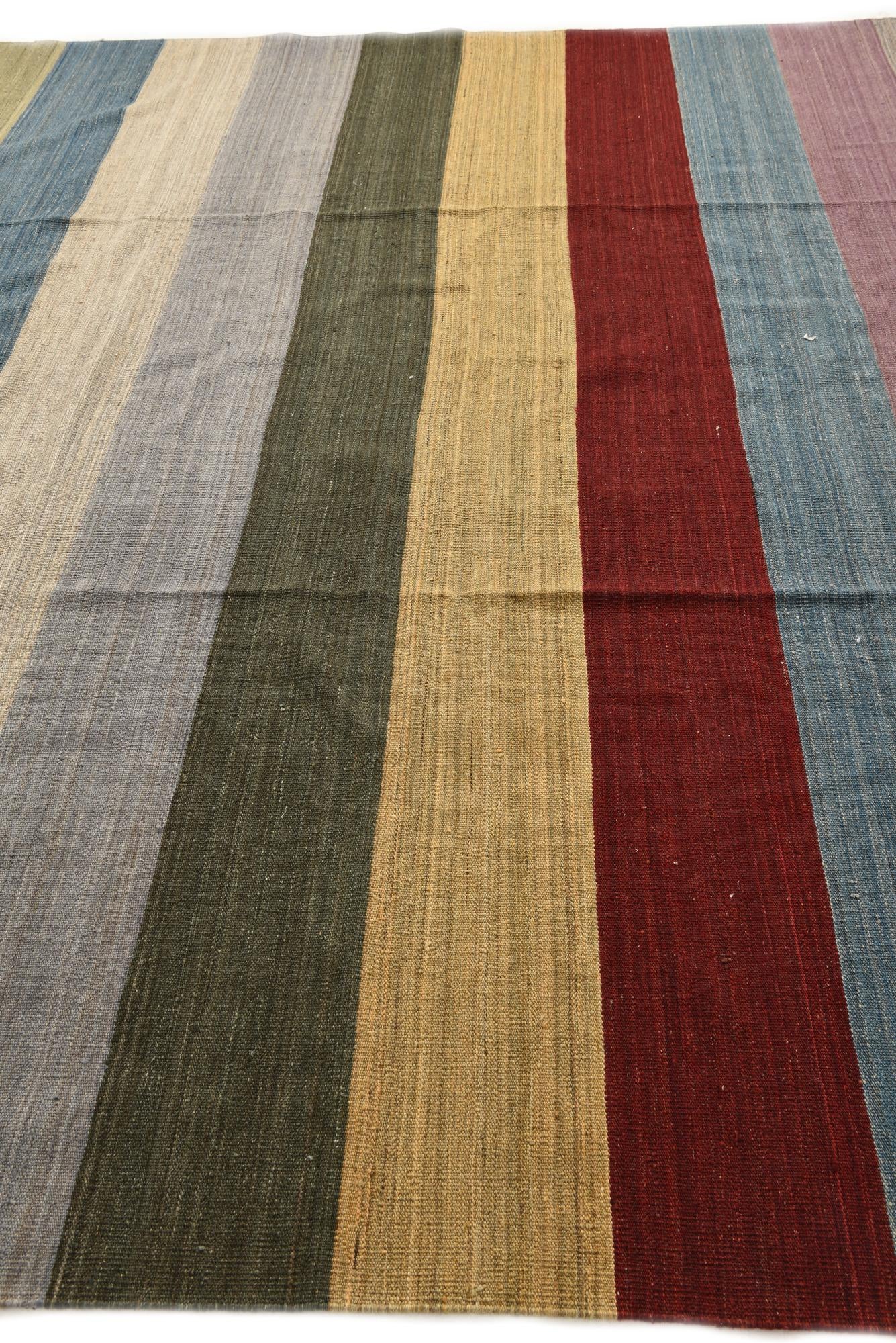 9' 10 x 13' 8 Hand Woven Kilim Modern Wool Rug