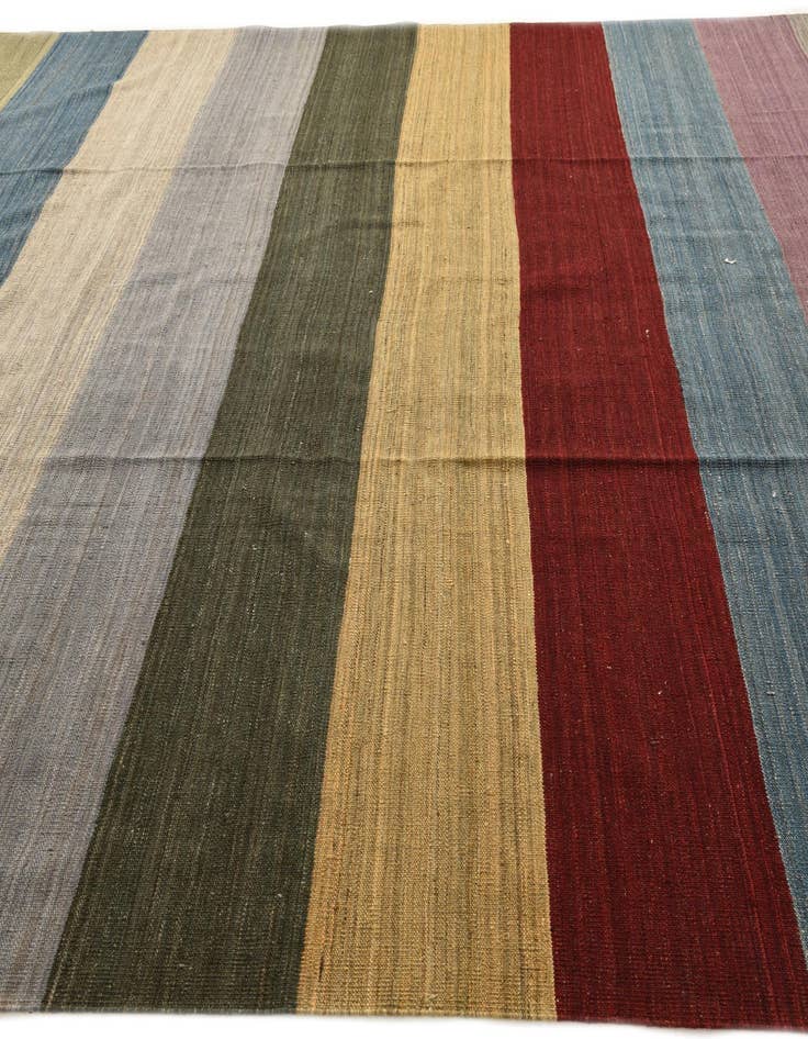 Detail image of 9' 10 x 13' 8  Hand Woven Kilim Modern Wool Rug