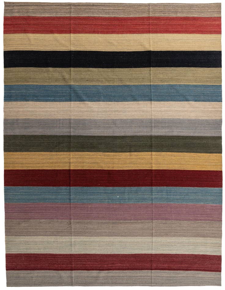 Detail image of 9' 10 x 13' 8 Hand Woven Kilim Modern Wool Rug