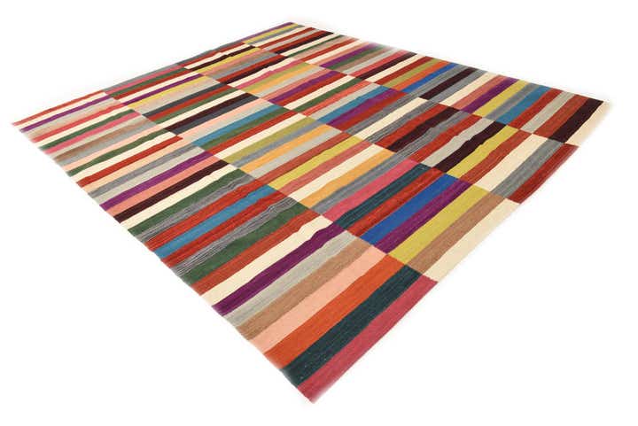 8' 4 x 9' 9 Hand Woven Kilim Modern Wool Rug